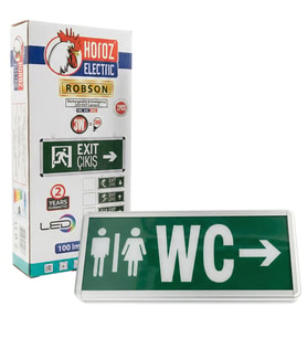 Horoz Robson 3W 160 Lümen Şarjlı WC Sağ Tuvalet Yön Levhası (2'li Paket)