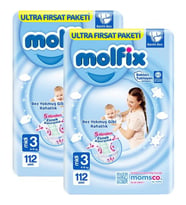 Molfix Bebek Bezi Ultra Fırsat Paketi Midi 3 No 112 li x 2 Adet