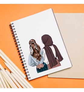 Kız Arkadaş ( Tesettürlü - Açık ) Tasarımlı Defter