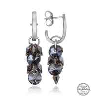 Swarovski Crystal Taşlı Gümüş Salkım Sallantılı Çivili Kadın Küpe