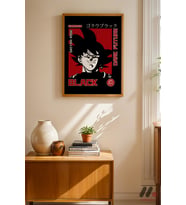 Dragon Ball Goku Black Poster, Ahşap Çerçeveli Duvar Tablosu - Anime Severlere Özel