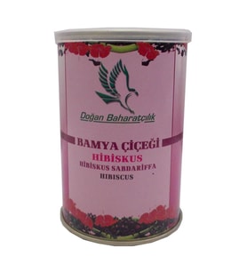 Doğan Baharatçılık Hibiskus Bamya Çiçeği 100Gr Teneke Doğal Saf
