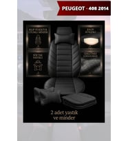 peugeot 408 2014 Koltuk ve Kılıf uyumlu Lüks Siyah Yastık Minder 2 Minder 2 Yastık