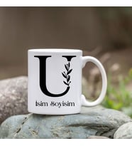 Kişiye Özel U Harfi Bardak - İsim Yazılı Bardak - İsimli Bardak
