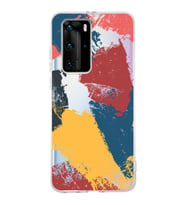 Huawei P40 Pro Uyumlu Kapak Brush Stroke Tasarımlı Şeffaf Silikon Kılıf