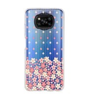 Poco X3 NFC Uyumlu Çiçek Desenli Şeffaf Telefon Kılıfı
