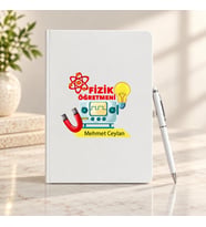 Fizik Öğretmeni Öğretmenler Günü Hediyesi İsim Baskılı Defter Kalem Seti