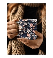 Çiçek Modellerinde 3 Boyutlu Tasarım Seramik Kupa Mug - Hediyelik Kupa Bardak