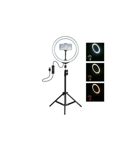Youtuber Makyaj Selfie Işığı, Aynalı Ring Light LED Stand Siyah