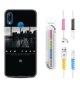 Huawei P20 Lite Mate 10 20 Lite Pro P40 Lite KılıfKablo Koruma Spiral Silikon New York 1612