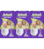 Actual Emici Külot Yetişkin Bezi XL - Extra Large - Ekstra Büyük (Islaklık Göstergeli) 90 Adet