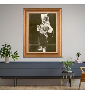 Altın Varaklı Paspartulu Çerçeveli Tablo rv475