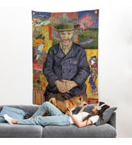 Vincent van Gogh - Père Tanguy’un Portresi Duvar Örtüsü-7459
