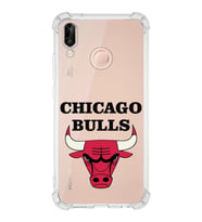 Huawei P20 Lite Uyumlu Köşe Korumalı Antişok Kapak Chicago Bulls Tasarımlı Şeffaf  Kılıf