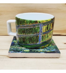 Claude Monet Set 4 - Çay/Kahve Fincanı-Traverten Bardak Altlığı 1