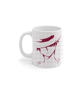 Anime One Piece Luffy Kırmızı Baskılı Kupa Bardak