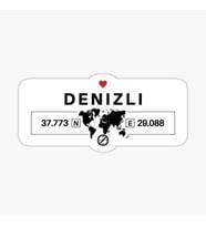 Denizli 2 Gps Harita Sticker Oto Araba Yapıştırma 17CM yazı 101