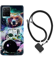 Vivo Y11S Y21S Y20 Y20S Y70 Kılıf Boyun Askılı Silikon Astronot Panda 1755