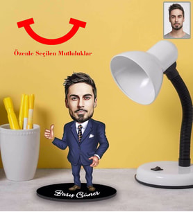 Kişiye Özel Öğretmen Karikatürlü 3mm Şeffaf Pleksi Akrilik Biblo Bay-11