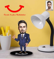 Kişiye Özel Öğretmen Karikatürlü 3mm Şeffaf Pleksi Akrilik Biblo Bay-11