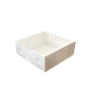 Asetat Kapaklı Karton Kutu  10X10X3 CM (50 Adet)  Beyaz