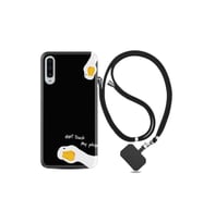 Samsung Galaxy A70 Kılıf Desenli Silikon Ipli Boyun Askılı Dont Touch Duck 1655
