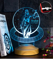Avukat Hediyesi 3D Led Lamba, Avukatlar Günü Hediyesi - Kişiye Özel Adalet Sembolü Masa Lambası Avukatlara