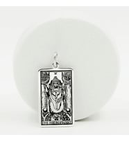 Gümüş   " THE HIEROPHANT " Aziz Tarot Kolye Kolye Ucu