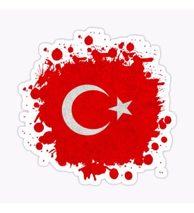 Kan ve Türk Bayrağı Sticker YApıştırma Oto Araba etiket