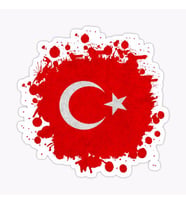 Kan ve Türk Bayrağı Sticker YApıştırma Oto Araba etiket