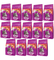 Whiskas Whıskas® Sığırlı (Biftekli) Kuru Kedi Maması 1+ Yaş 300 Gram (14 Adet) (Mor)