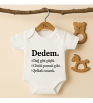 Pia Baby B41 %100 Pamuk Dedem Yazılı Bebek Body (Ekru)