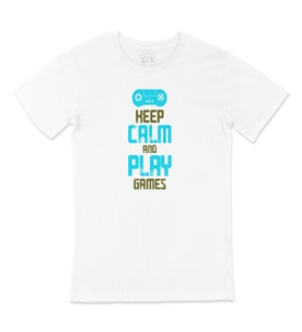 Turkuaz Keep Calm Play Game Tişört