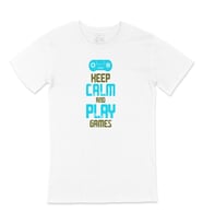 Turkuaz Keep Calm Play Game Tişört