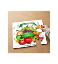 Yaz Meyveleri - Summer Fruits Tasarımlı 24 Parça Ahşap Çocuk Puzzle MPK1172