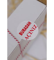 Buradan Açınız Beyaz 40 mm Yuvarlak Yapışkanlı Sticker Etiket 120 Adet