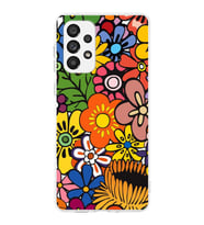 PrintiFy Samsung Galaxy A73 ile Uyumlu 1mm Slim Fit Retro Renkler 2 Baskılı Şeffaf  Kılıf