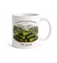 Karalahana Sarması Temalı Karadeniz Kupası Baskılı Porselen Bardak Hediye