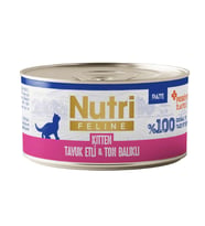 Nutri Feline Kitten Tavuk Etli ve Ton Balıklı Tahılsız Yavru Kedi Konservesi 70 Gr