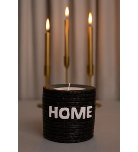 KOKULU DEKORATİF MUM HOME (Siyah)