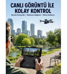 Havadan Çekim İçin Çift Kameralı Kompakt ve Kolay Taşınabilir Drone