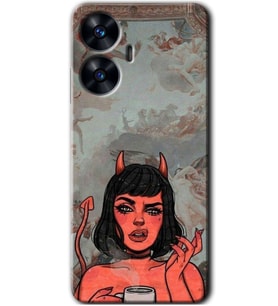Realme C55 Kılıf HD Desen Baskılı Kılıf - Devil Girl