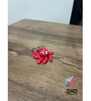 GND 3D Baskı Hareketli Ahtapot Anahtarlık (Kırmızı)