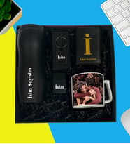Kişiye Özel Premium Kutu Termos Bardak Mekanizmalı Cüzdan Metal Cakmak Metal Anahtarlık Fotoğraflı Nescafe Ve Çay Fincanı