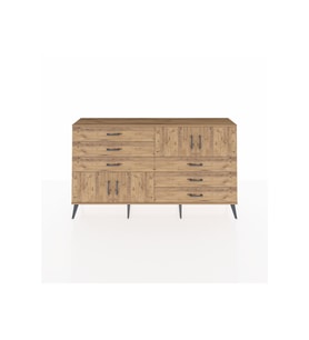 Arges Konsol 2 Raflı 6 Çekmeceli 4 Kapaklı 176x30x99 Çam-Çam