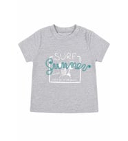 Erkek Bebek Gri Turkuaz Summer Yazılı Şortlu 2'li Takım