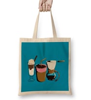 Funny coffee drinKs Art lover Gift Quote - Vintage Retro Rainbow Style Bez Çanta Uzun Saplı