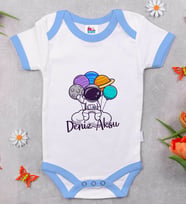 BK Kids Kişiye Özel Mavi Bebek Body Zıbın - Model 192