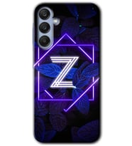 Galaxy A25 Kılıf HD Desen Baskılı Kılıf - Dark Neon Yaprak Z Harfi