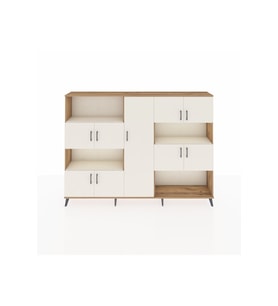 Arges Dolap 10 Raflı 9 Kapaklı 220x30x163 Çam-Aytaşı